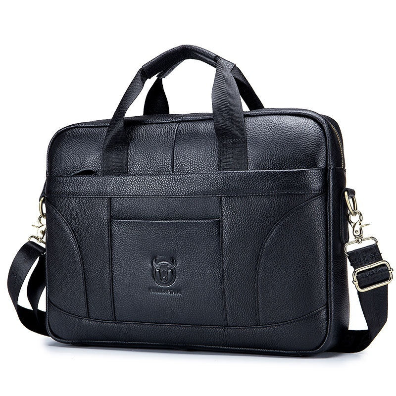 Men’s Large-Capacity Briefcase – Full-Grain Leather Design