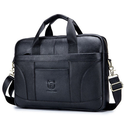 Men’s Large-Capacity Briefcase – Full-Grain Leather Design