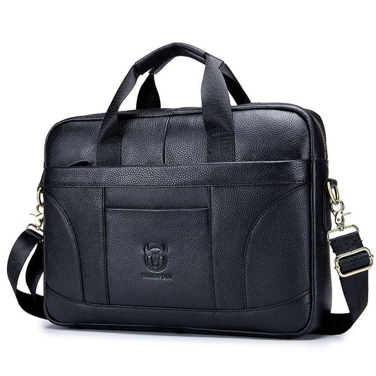 Men’s Large-Capacity Briefcase – Full-Grain Leather Design