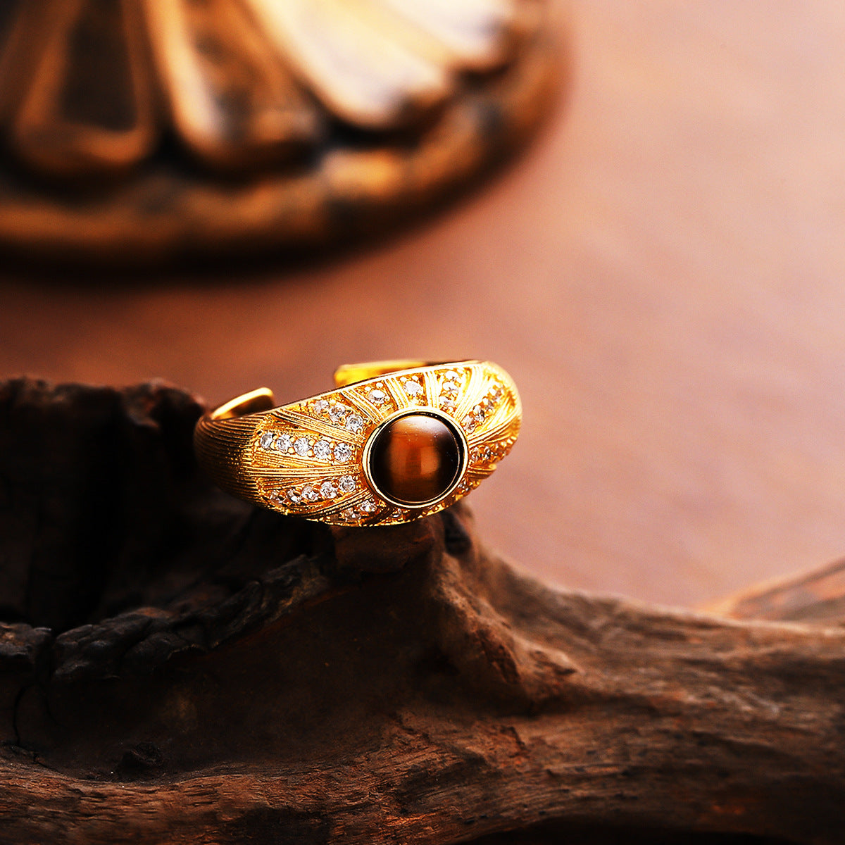 Light Luxury Baroque Pearl Ring Minimalist Adjustable Band