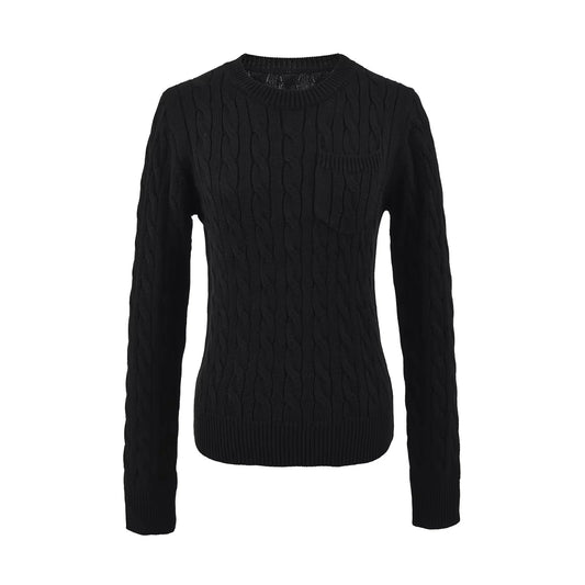 Stylish Korean-Style Relaxed Purple Sweater for Petite Women