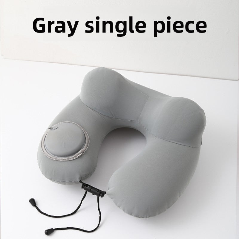 Press-Type Inflatable U-Shaped Travel Neck Pillow Comfort