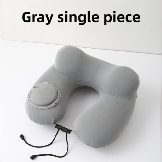 Press-Type Inflatable U-Shaped Travel Neck Pillow Comfort