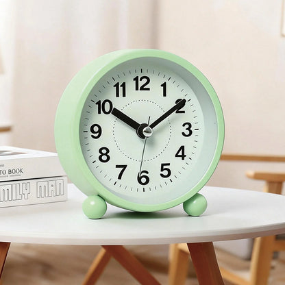 Silent Metal Alarm Clock Dual Display for Bedroom Comfort