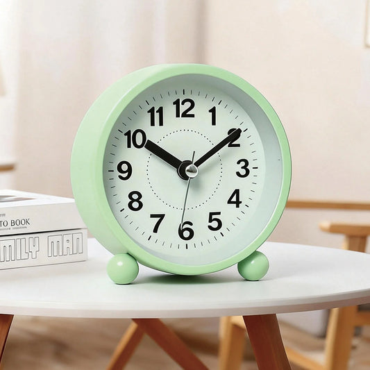 Silent Metal Alarm Clock Dual Display for Bedroom Comfort