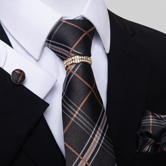 Multi Colored Striped Floral Mens Tie for Formal Party Wear