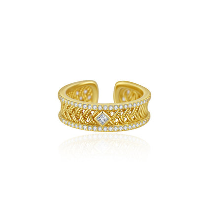 Buy Brocade-Weave Filigree Stud Earrings in S925 Silver
