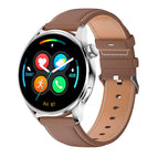 Silver brown leather strap / W3 / Magnetic charging