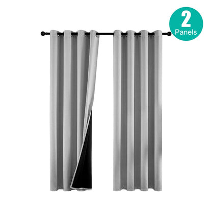 Polyester Grommet Thermal Blackout Curtains 52×63 In Set of 2