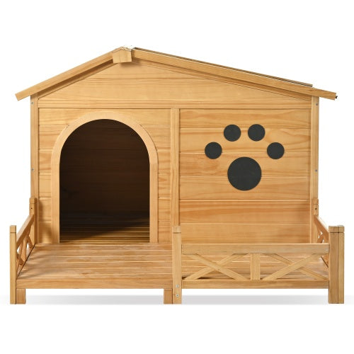 48 Wooden Dog House Outdoor Medium with Water-Resistant Roof