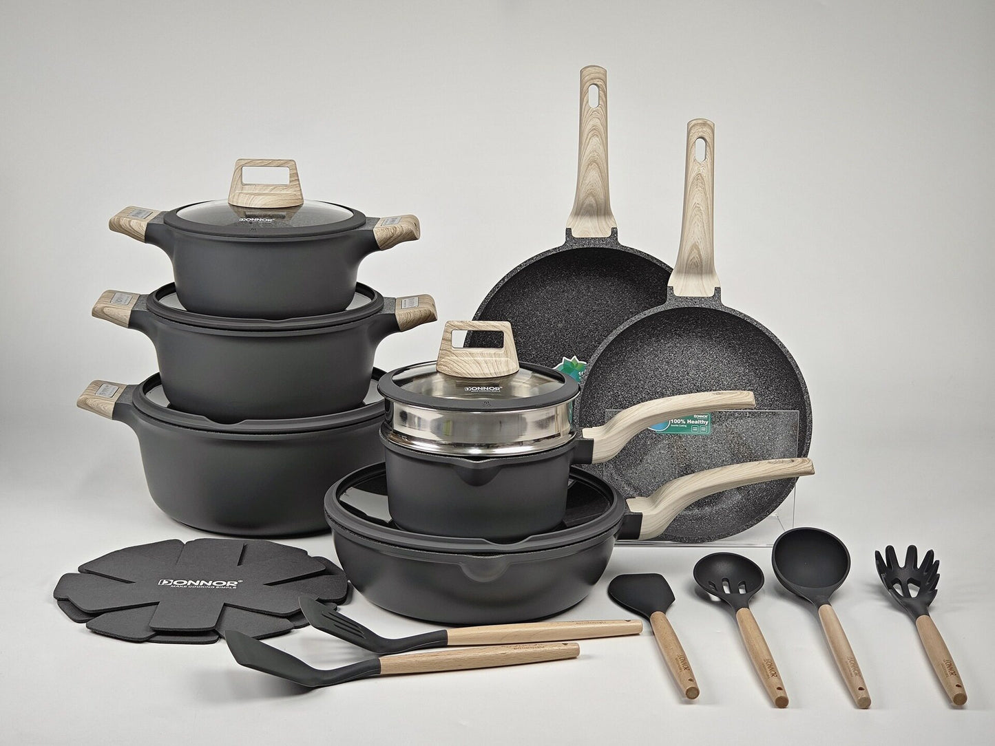 Nonstick Aluminum Cookware Set for Home Kitchen Meals Set