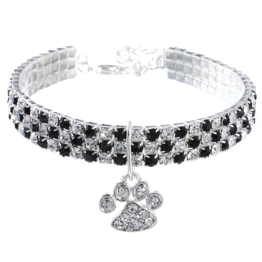 Diamond Pet Collar – Elastic Bling Necklace for Cats & Dogs