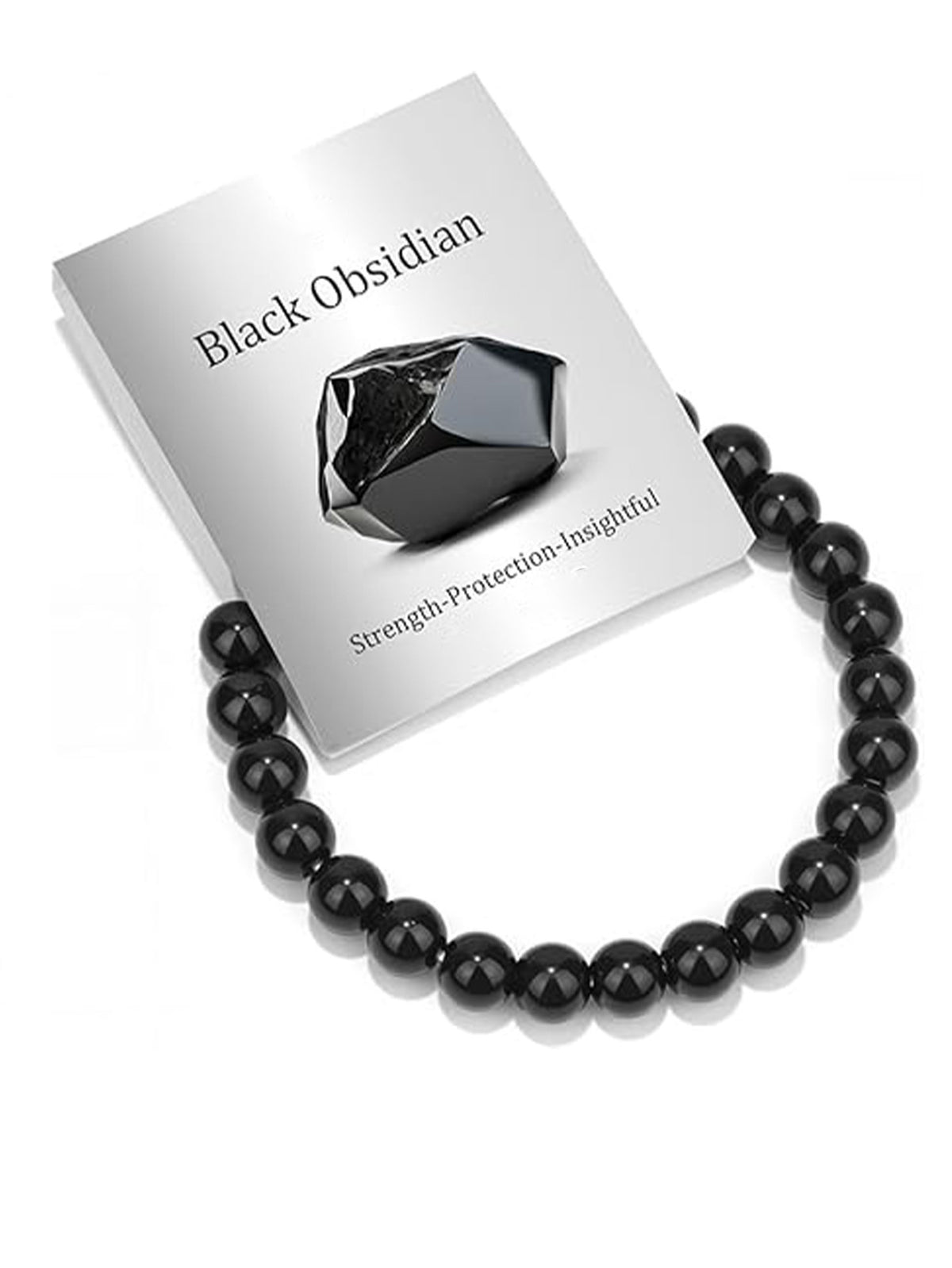 8mm Natural Stone Elastic Crystal Bracelet Set