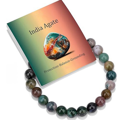 8mm Natural Stone Elastic Crystal Bracelet Set