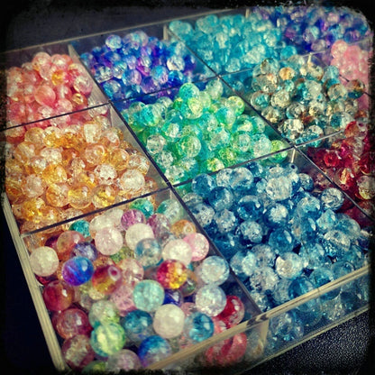 8mm two-color gradient glass beads for DIY jewelry