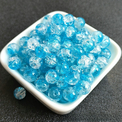 8mm two-color gradient glass beads for DIY jewelry