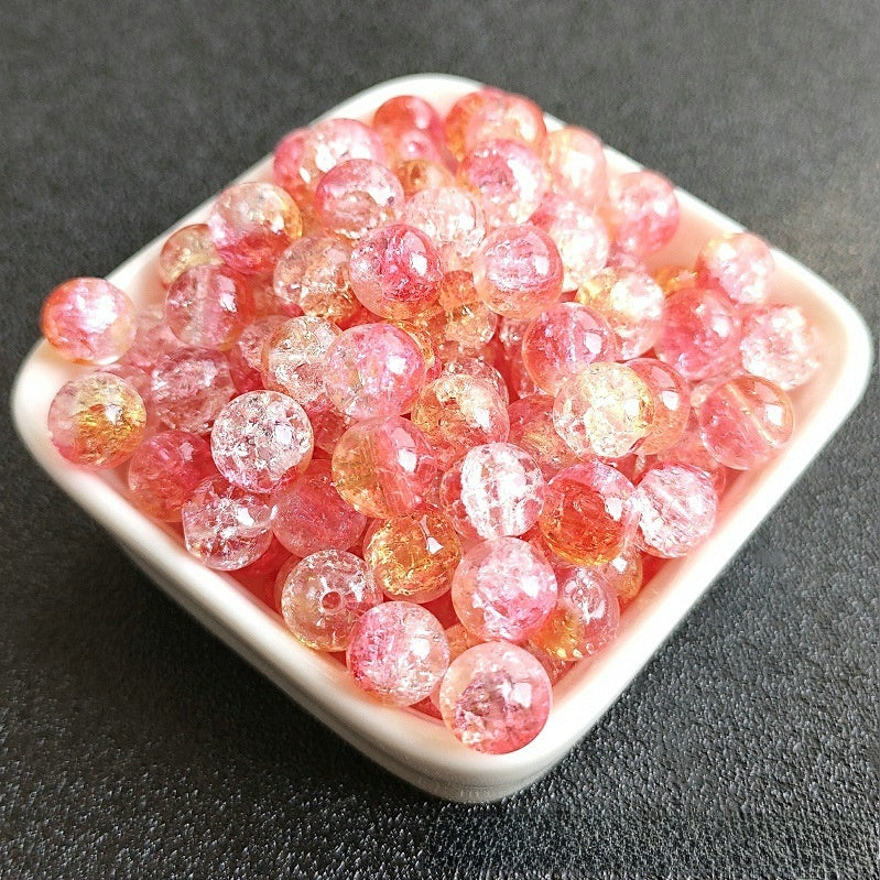 8mm two-color gradient glass beads for DIY jewelry