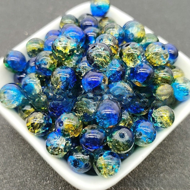 8mm two-color gradient glass beads for DIY jewelry