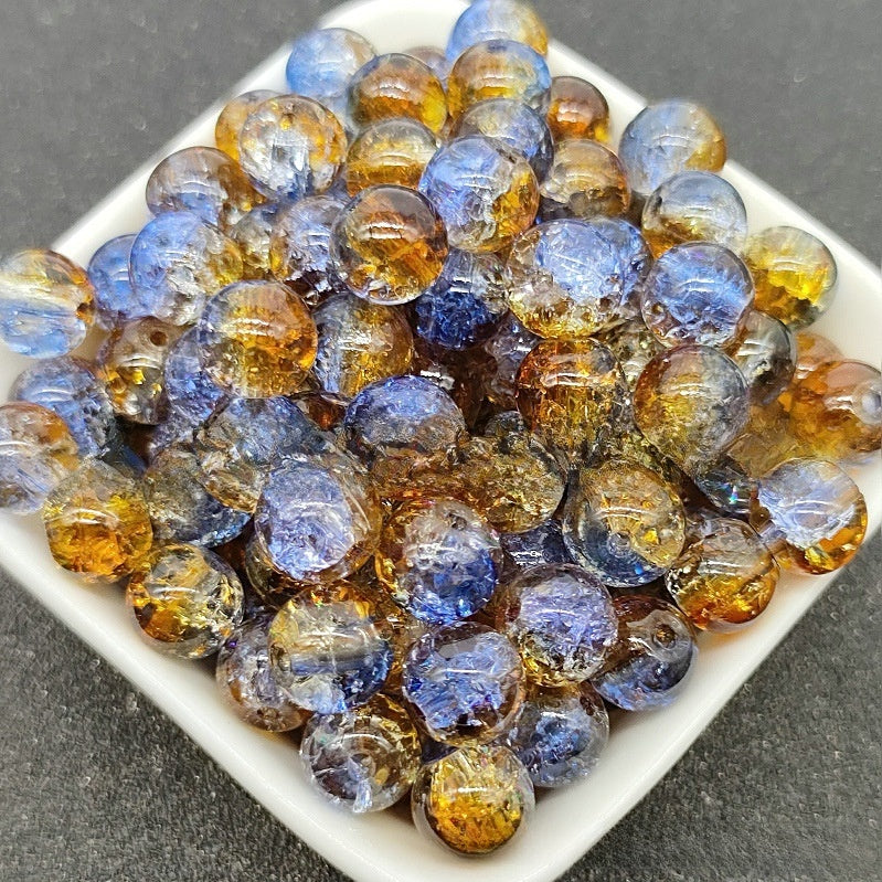 8mm two-color gradient glass beads for DIY jewelry