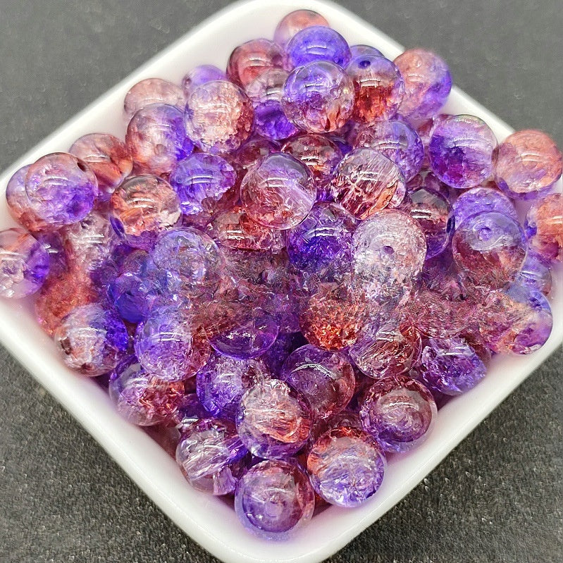 8mm two-color gradient glass beads for DIY jewelry