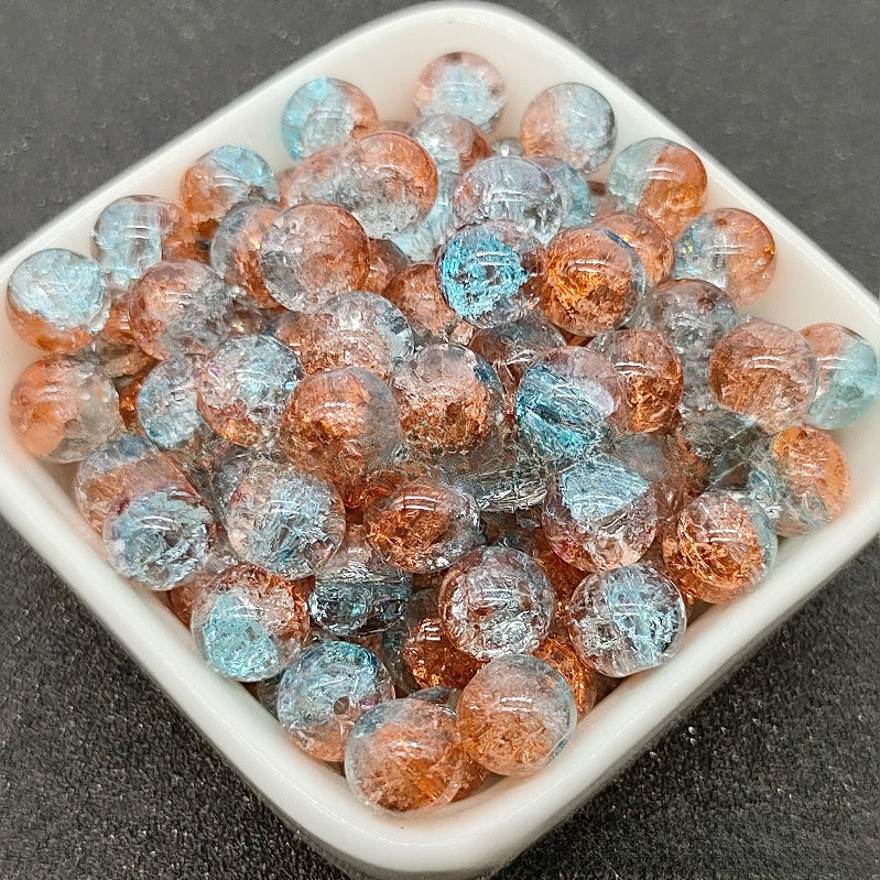 8mm two-color gradient glass beads for DIY jewelry