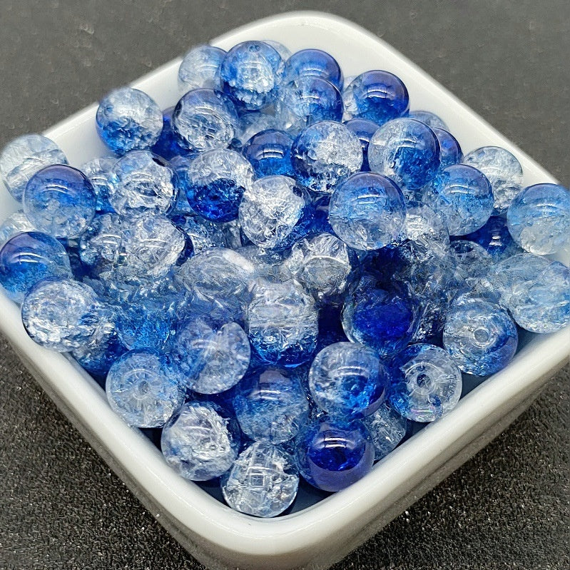 8mm two-color gradient glass beads for DIY jewelry