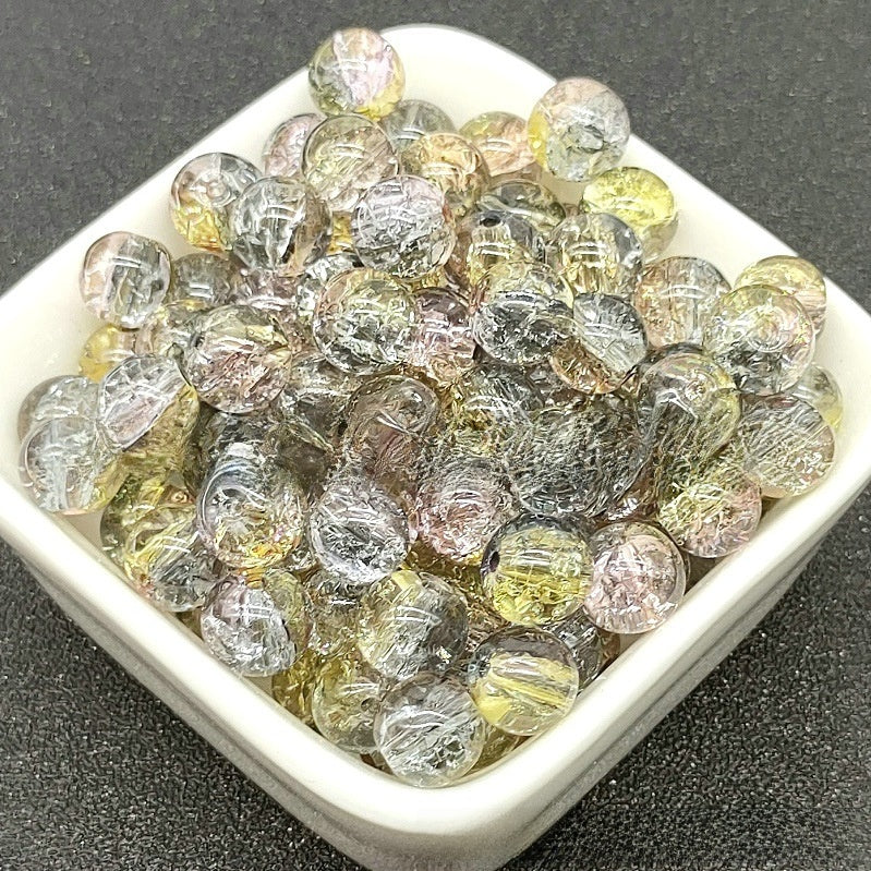8mm two-color gradient glass beads for DIY jewelry