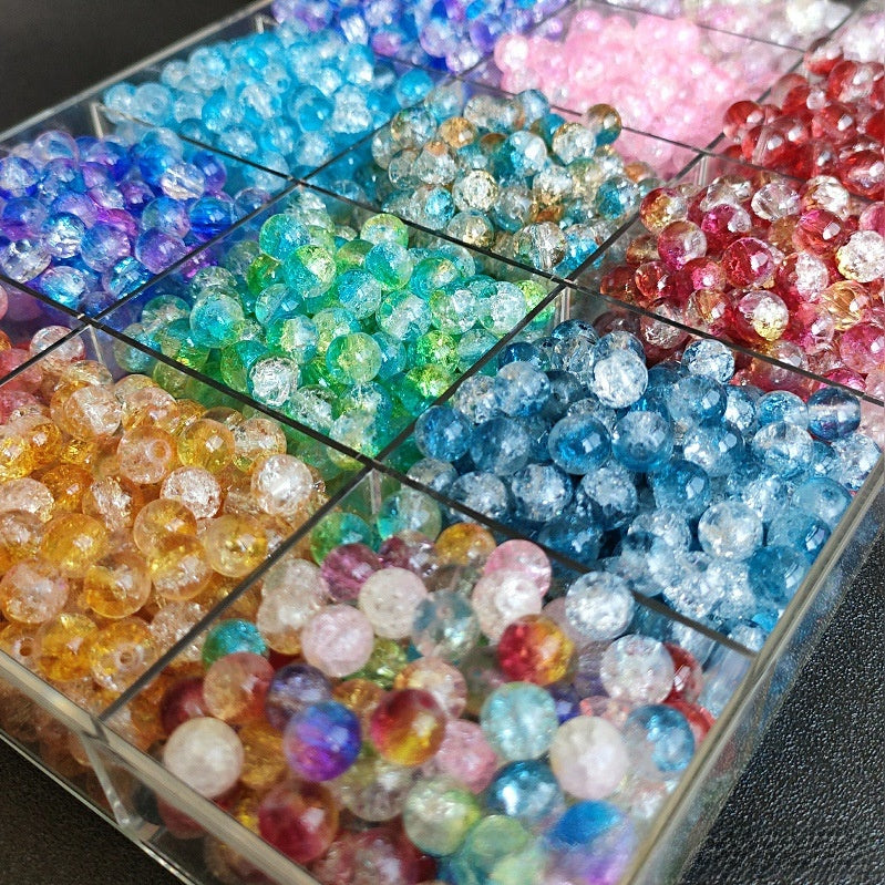 8mm two-color gradient glass beads for DIY jewelry