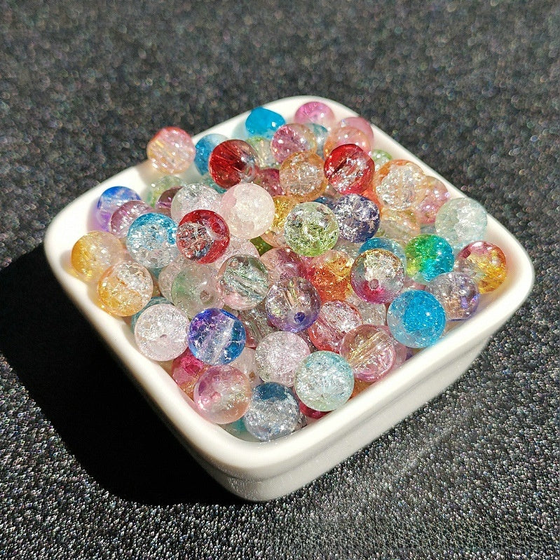 8mm two-color gradient glass beads for DIY jewelry