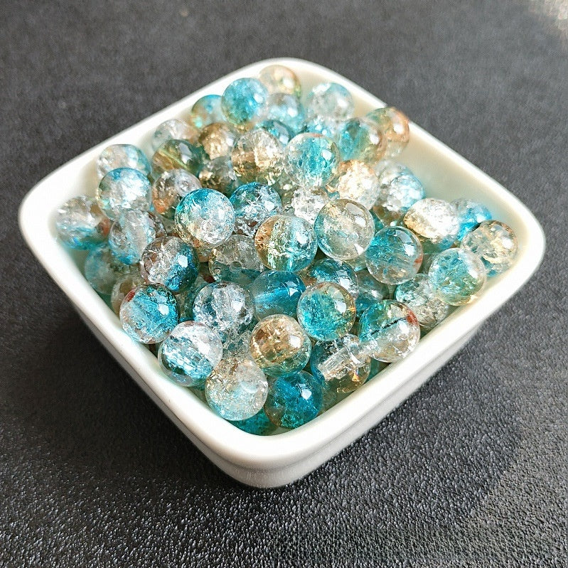 8mm two-color gradient glass beads for DIY jewelry