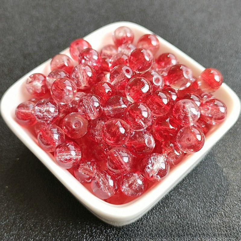 8mm two-color gradient glass beads for DIY jewelry