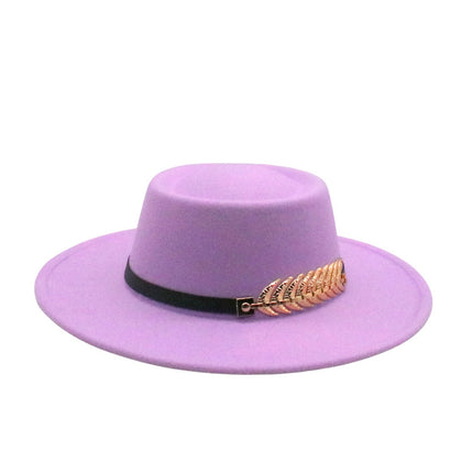 Retro AutumnWinter Wide-Brimmed Wool Jazz Hat for Winter