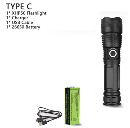 XHP70.2 Powerful USB LED Flashlight for Outdoor Camping