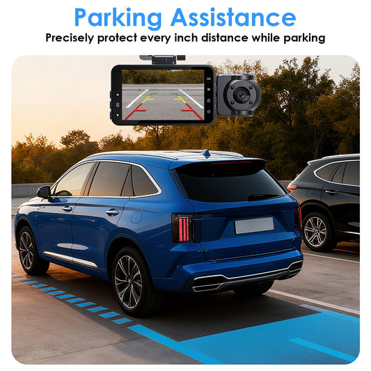 WiFi 1080P 3 Channel Dash Cam with App Control Night Vision
