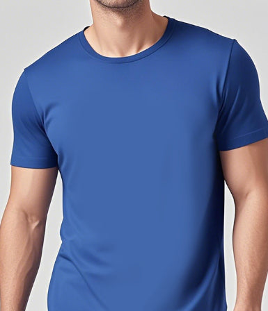 Buy Solid-Color Casual Short-Sleeve Crew Neck T-Shirt