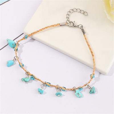 Buy Hand-Woven Raffia Pebble Bracelet & Anklet for Women