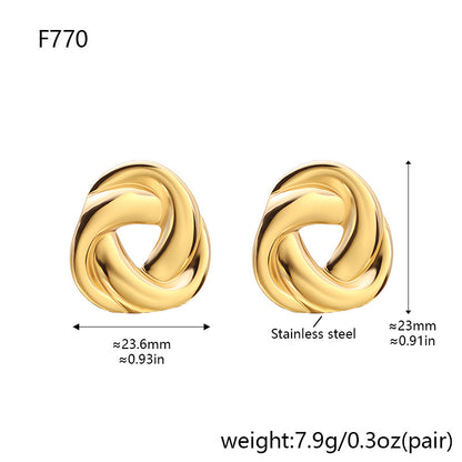 European American Style Titanium Steel Irregular Earrings