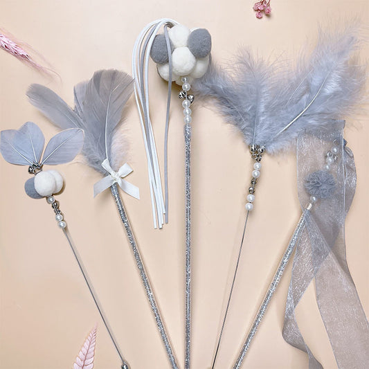 Feather Bell Cat Wand Toys for Hunting and Fun Exercise