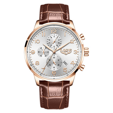 Multifunctional Calendar Leather Belt Men’s Mechanical Watch