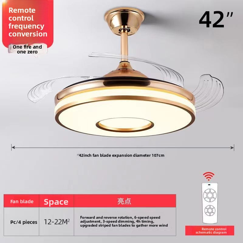 Integrated Ceiling Fan with Light for Bedroom and Living Room