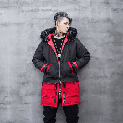 Patchwork Thick Hooded Parka Comfortable & Fashionable Jacket