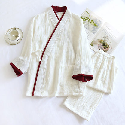 Buy Men’s Kimono Style Pure Cotton Gauze Pajamas Set