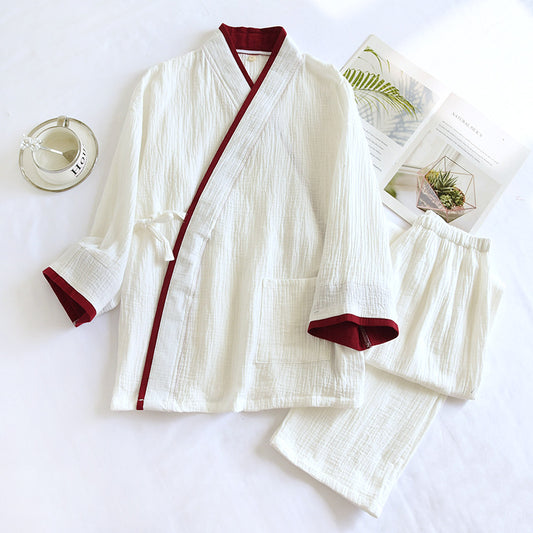 Buy Men’s Kimono Style Pure Cotton Gauze Pajamas Set