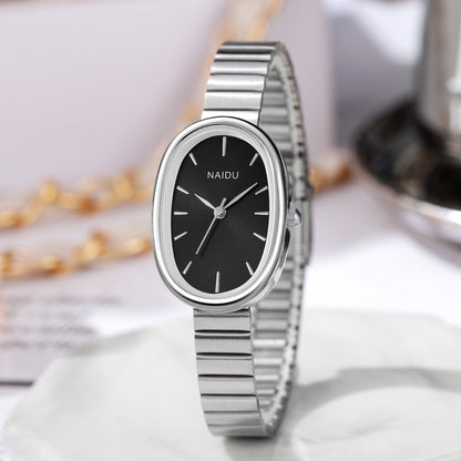 Girls Watch with Bamboo-Link Strap – Classic Oval Small Dial