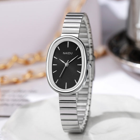 Girls Watch with Bamboo-Link Strap – Classic Oval Small Dial