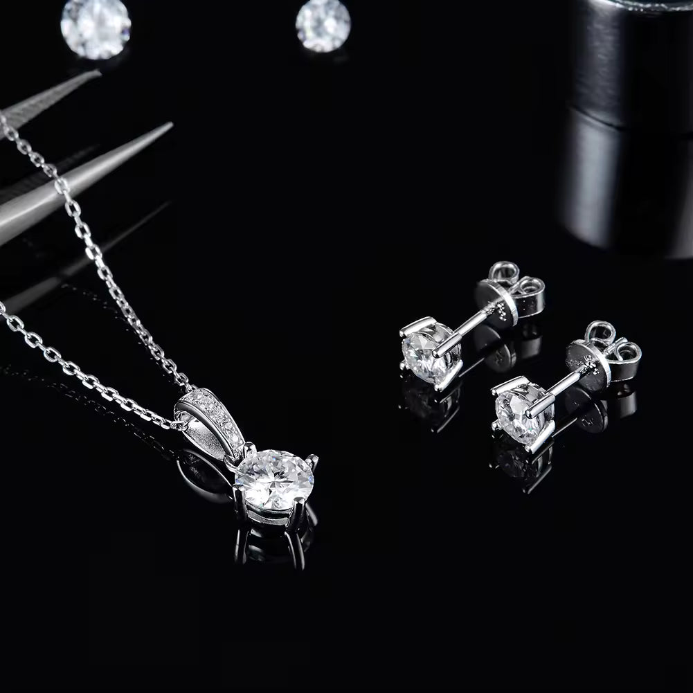 925 Silver Jewelry Set Necklace Earrings Bracelet Three-Piece
global-swanky 1