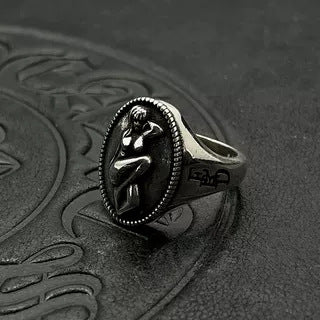 925 silver ancient portrait ring