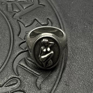925 silver ancient portrait ring