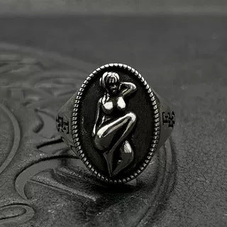 925 silver ancient portrait ring