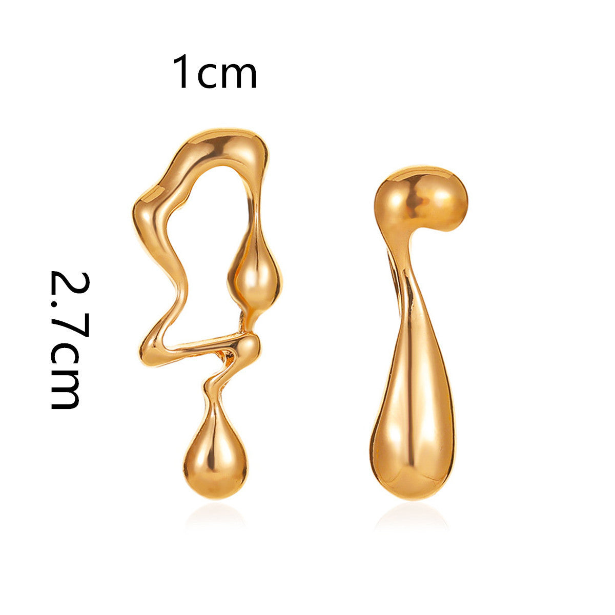 925 Silver Asymmetric Lava Earrings